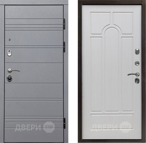 Входная металлическая Дверь Престиж Линия Грэй Арка Лиственница белая в Шатуре