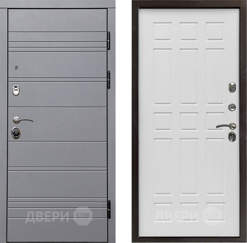Входная металлическая Дверь Престиж Линия Грэй Спарта Белое дерево в Шатуре