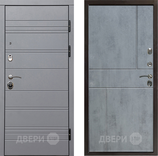 Входная металлическая Дверь Престиж Линия Грэй Горизонт Бетон темный в Шатуре