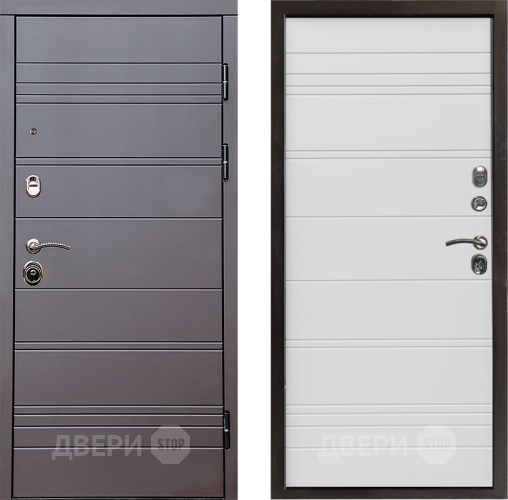 Входная металлическая Дверь Престиж Линия Браун Line Белый в Шатуре