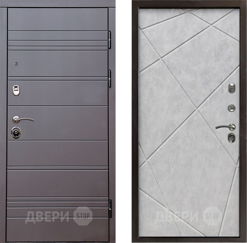 Входная металлическая Дверь Престиж Линия Браун Лучи Бетон светлый в Шатуре