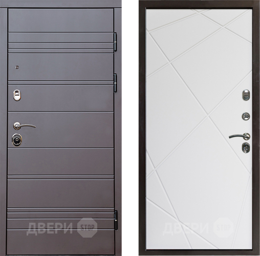 Дверь Престиж Линия Браун Лучи Бетон белый в Шатуре