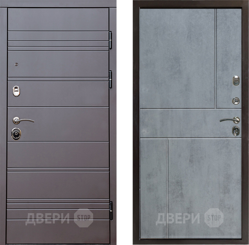 Дверь Престиж Линия Браун Горизонт Бетон темный в Шатуре