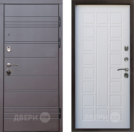 Входная металлическая Дверь Престиж Линия Браун Престиж Белое дерево в Шатуре