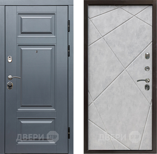 Входная металлическая Дверь Престиж Премиум Лучи Бетон светлый в Шатуре