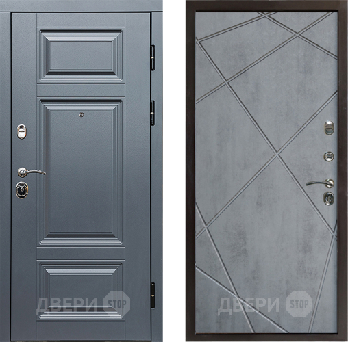 Входная металлическая Дверь Престиж Премиум Лучи Бетон темный в Шатуре