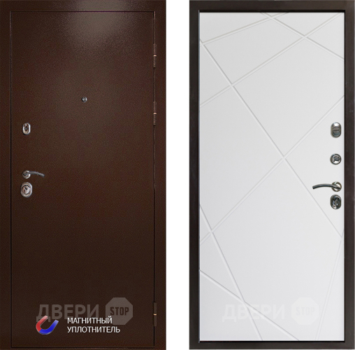 Входная металлическая Дверь Престиж Медь Лучи Бетон белый в Шатуре