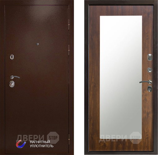 Входная металлическая Дверь Престиж Медь Зеркло Пастораль Дуб в Шатуре