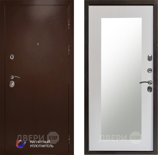 Дверь Престиж Медь Зеркло Пастораль Лиственница белая в Шатуре