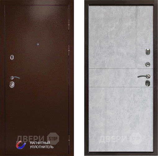 Входная металлическая Дверь Престиж Медь Горизонт Бетон светлый в Шатуре