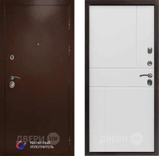 Входная металлическая Дверь Престиж Медь Горизонт Бетон белый в Шатуре