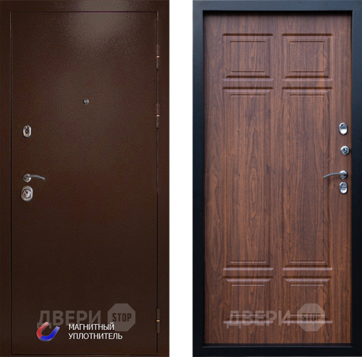 Входная металлическая Дверь Престиж Медь Премиум Орех темный в Шатуре