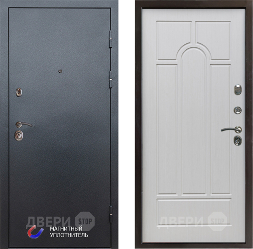 Входная металлическая Дверь Престиж Графит Арка Лиственница белая в Шатуре