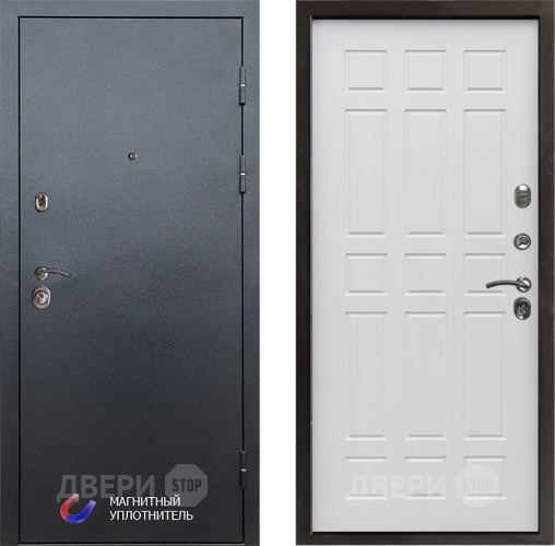 Входная металлическая Дверь Престиж Графит Спарта Лиственница белая в Шатуре