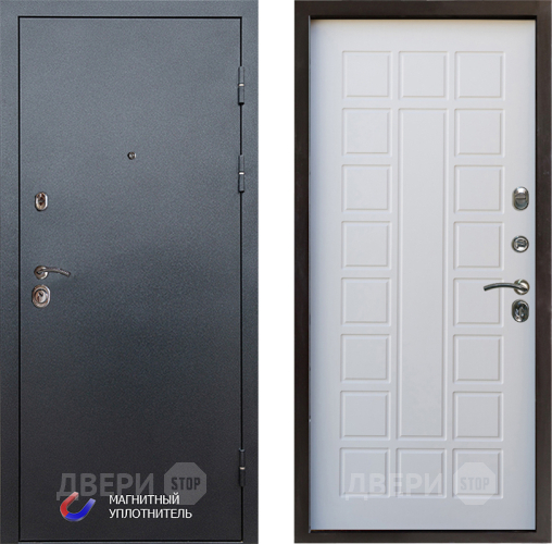 Входная металлическая Дверь Престиж Графит Престиж Белое дерево в Шатуре
