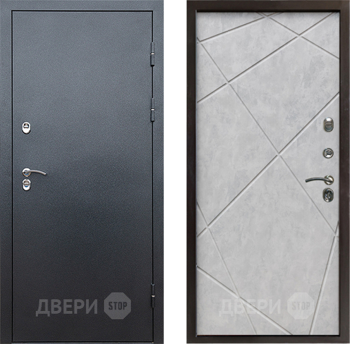 Дверь Престиж TERMO с терморазрывом Снегирь Серебро Лучи Бетон светлый в Шатуре