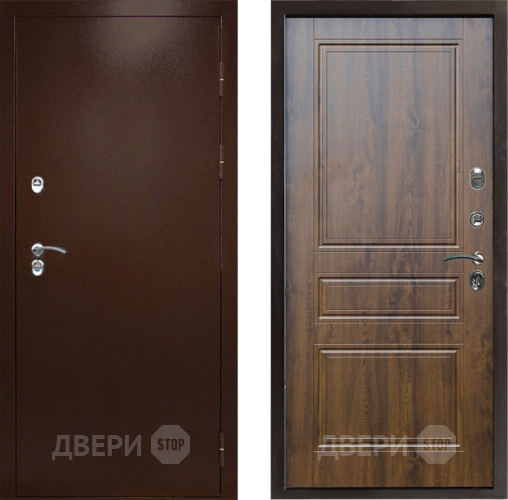 Входная металлическая Дверь Престиж TERMO с терморазрывом Снегирь Медь Классика Дуб в Шатуре