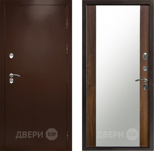 Входная металлическая Дверь Престиж TERMO с терморазрывом Снегирь Медь Зеркало Дуб в Шатуре