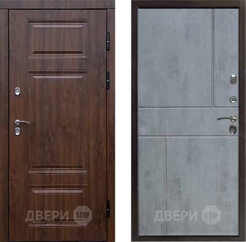 Входная металлическая Дверь Престиж TERMO с терморазрывом Премиум Орех Горизонт Бетон темный в Шатуре