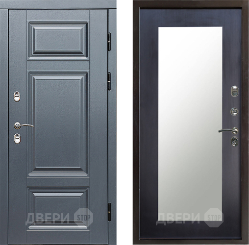 Дверь Престиж TERMO с терморазрывом Премиум Грэй Зеркало пастораль Венге в Шатуре