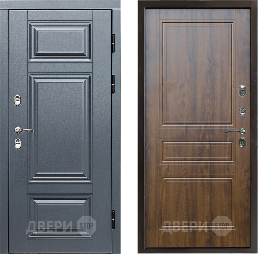 Входная металлическая Дверь Престиж TERMO с терморазрывом Премиум Грэй Классика Дуб в Шатуре