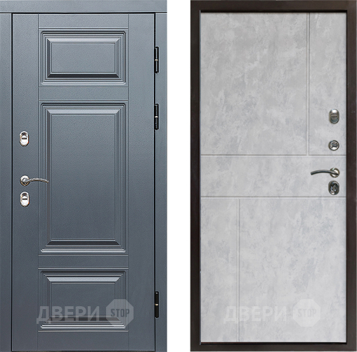 Входная металлическая Дверь Престиж TERMO с терморазрывом Премиум Грэй Горизонт Бетон светлый в Шатуре