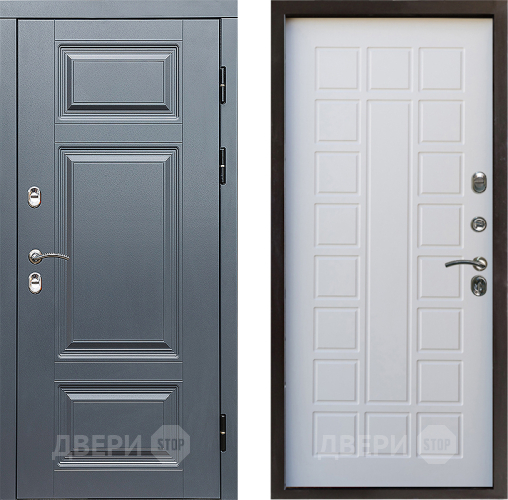 Дверь Престиж TERMO с терморазрывом Премиум Грэй Престиж Белое дерево в Шатуре
