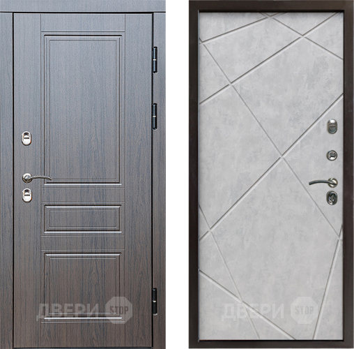 Входная металлическая Дверь Престиж TERMO с терморазрывом Классика Лучи Бетон светлый в Шатуре