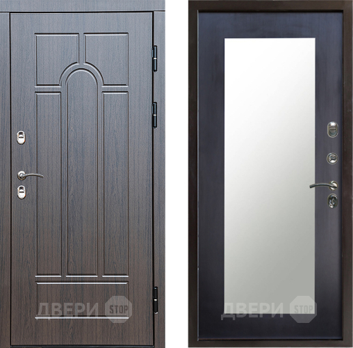 Входная металлическая Дверь Престиж TERMO с терморазрывом Арка Зеркало пастораль Венге в Шатуре