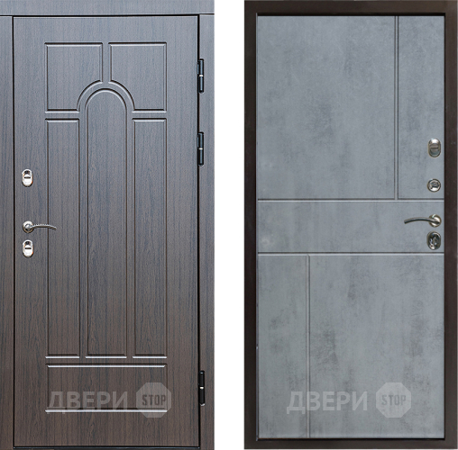 Входная металлическая Дверь Престиж TERMO с терморазрывом Арка Горизонт Бетон темный в Шатуре