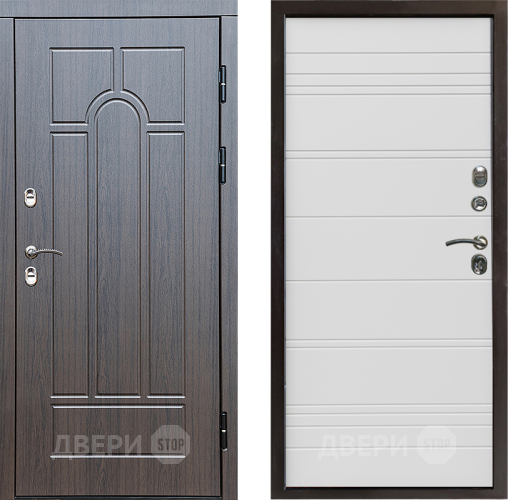 Входная металлическая Дверь Престиж TERMO с терморазрывом Арка Line Белый в Шатуре