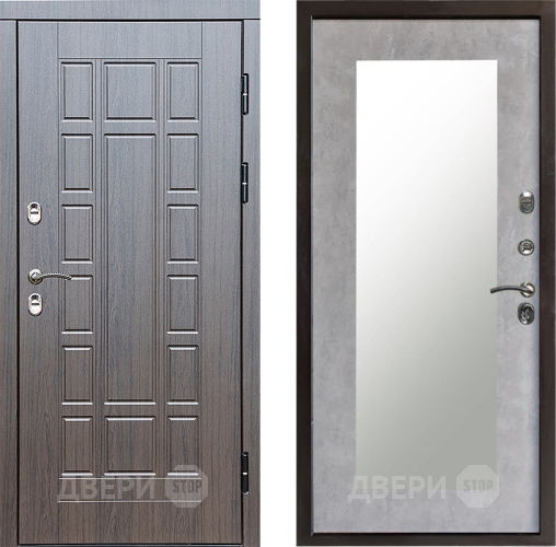 Входная металлическая Дверь Престиж TERMO с терморазрывом Престиж Зеркало пастораль Бетон светлый в Шатуре