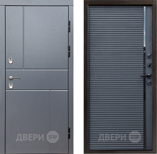 Входная металлическая Дверь Престиж TERMO с терморазрывом Горизонт Грэй Porte Черный кварц в Шатуре