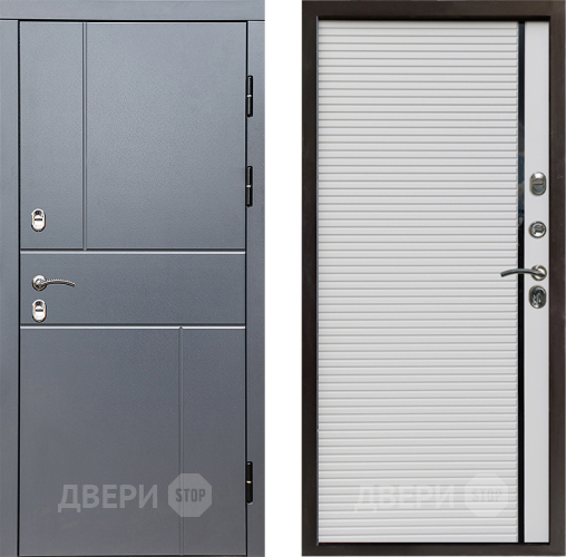 Входная металлическая Дверь Престиж TERMO с терморазрывом Горизонт Грэй Porte Белый в Шатуре