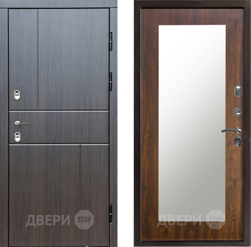 Входная металлическая Дверь Престиж TERMO с терморазрывом Горизонт Венге Зеркало пастораль Дуб в Шатуре