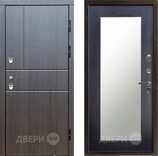 Входная металлическая Дверь Престиж TERMO с терморазрывом Горизонт Венге Зеркало пастораль Венге в Шатуре