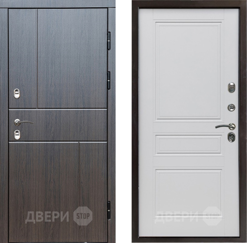 Входная металлическая Дверь Престиж TERMO с терморазрывом Горизонт Венге Классика Белый матовый в Шатуре