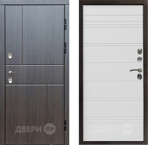 Входная металлическая Дверь Престиж TERMO с терморазрывом Горизонт Венге Line Белый в Шатуре
