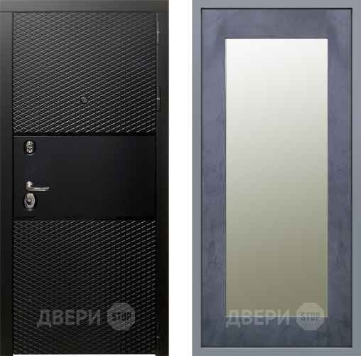 Дверь Заводские двери Тефлон Зеркало Модерн Бетон темный в Шатуре