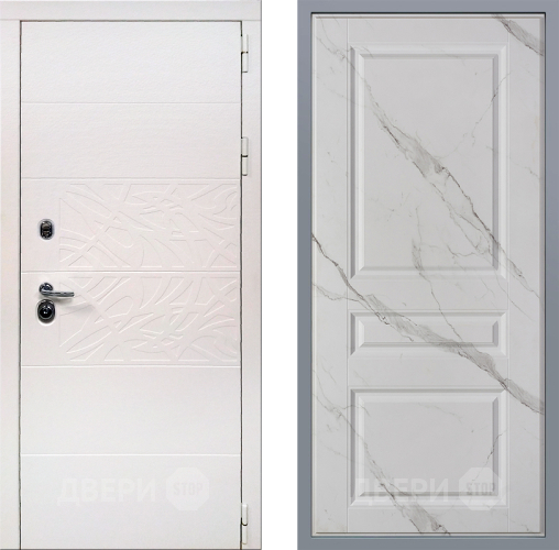 Дверь Заводские двери Дэко Вайт Стокгольм Мрамор белый в Шатуре