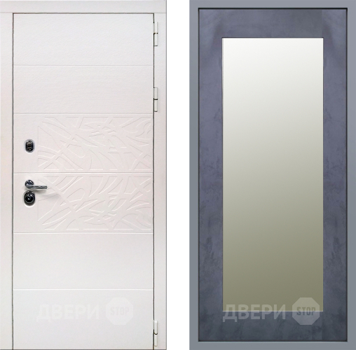 Дверь Заводские двери Дэко Вайт Зеркало Модерн Бетон темный в Шатуре