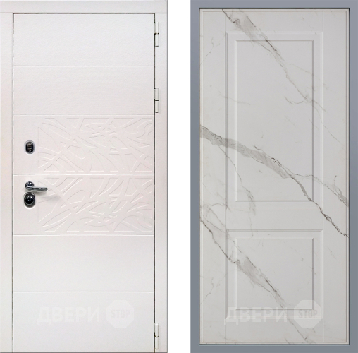 Дверь Заводские двери Дэко Вайт Доррен Мрамор белый в Шатуре
