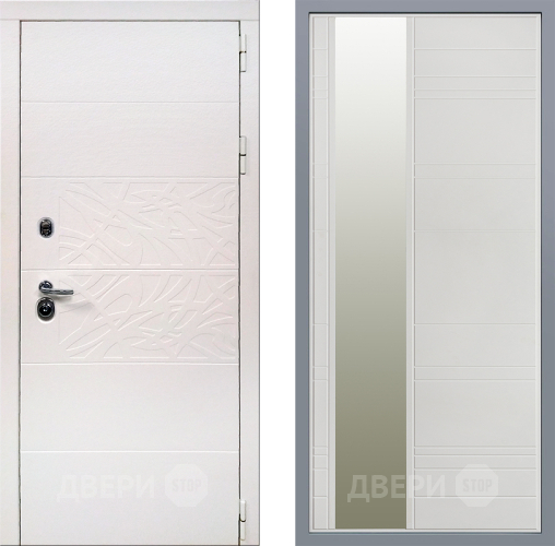 Дверь Заводские двери Дэко Вайт Зеркало Лира Белый софт в Шатуре