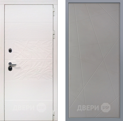 Дверь Заводские двери Дэко Вайт Флитта Грей софт в Шатуре