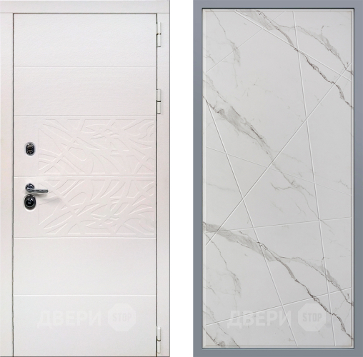 Дверь Заводские двери Дэко Вайт Флитта Мрамор белый в Шатуре