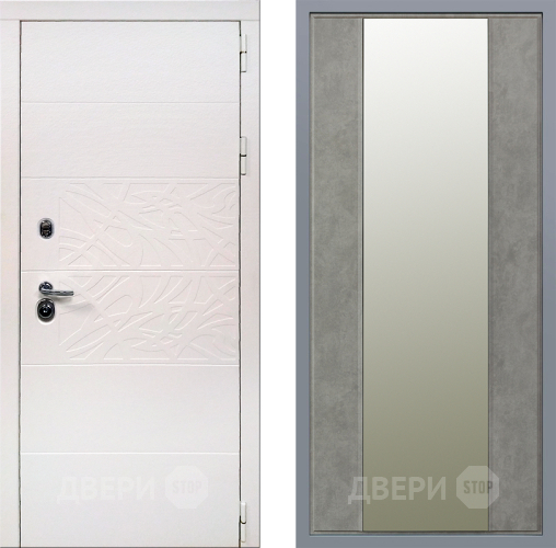 Дверь Заводские двери Дэко Вайт Зеркало Макси Бетон темный в Шатуре