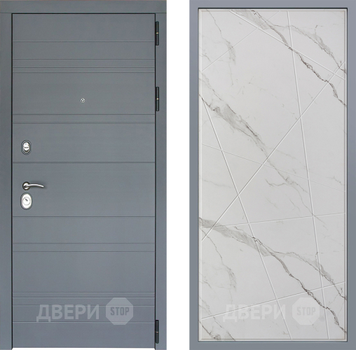 Дверь Заводские двери Лира Софт графит Флитта Мрамор белый в Шатуре
