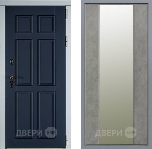 Дверь Заводские двери Стокгольм Зеркало Макси Бетон темный в Шатуре