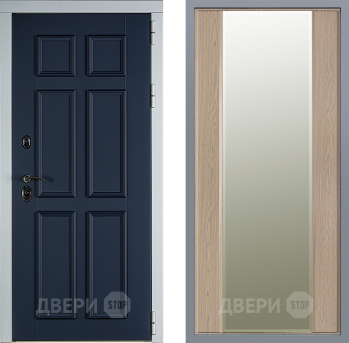 Дверь Заводские двери Стокгольм Зеркало Макси Беленый дуб в Шатуре