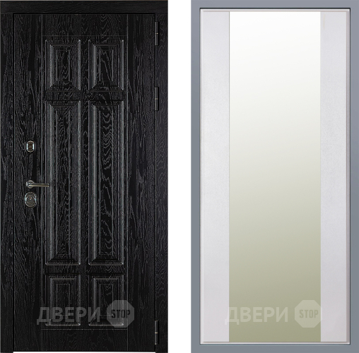 Дверь Заводские двери Мюнхен Зеркало Макси Белый шелк в Шатуре